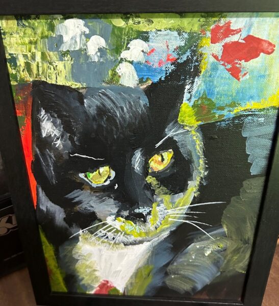 A painting of a cat