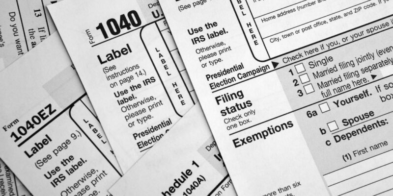 A pile of tax forms