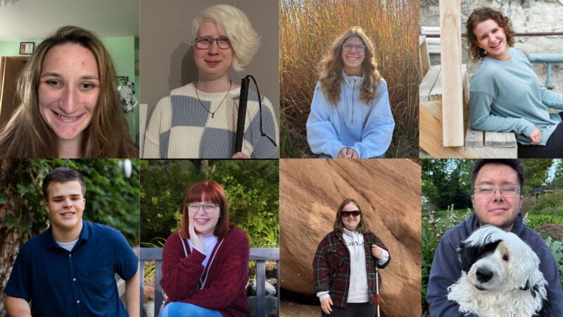 A four-by-two grid of this year's scholarship recipients