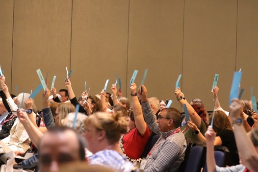 Attendees at the general board meeting at the AER conference