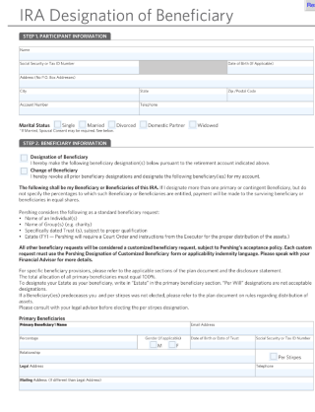 An IRA Designation of Beneficiary form