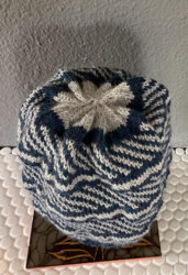Knitted blue hat