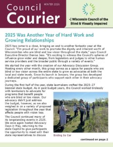 Cover page for the 2026 Winter Courier