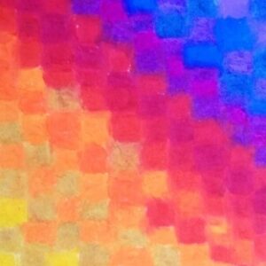 bright checkered pattern in oil pastels